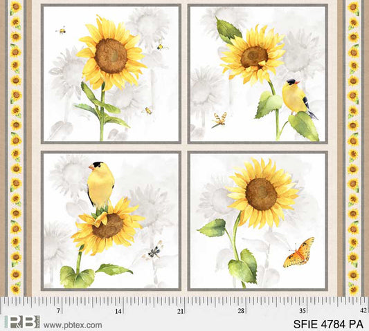 Sunflower Fields Fabric Panel