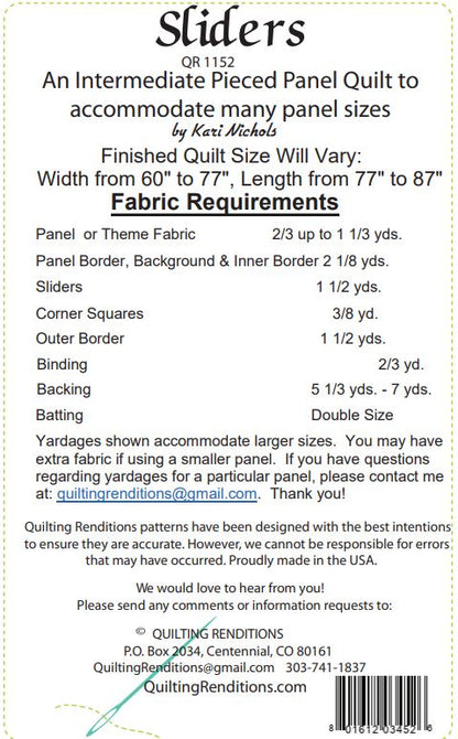 Sliders PDF Quilt Pattern by Quilting Renditions