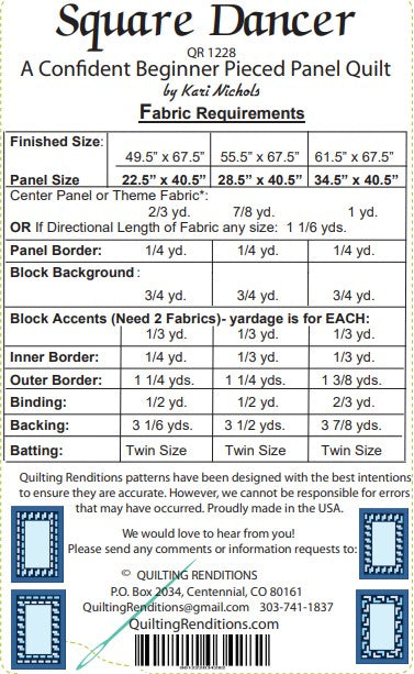 Square Dancer PDF Quilt Pattern by Quilting Renditions