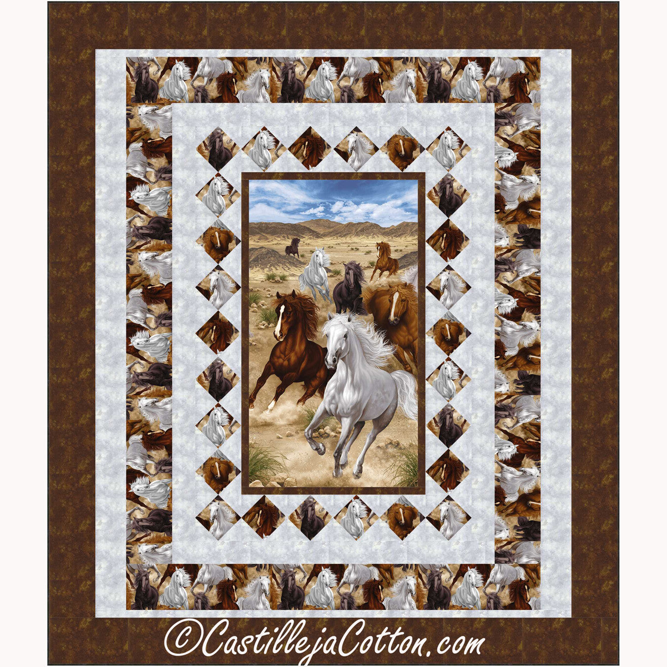 Untamed Horses PDF Quilt Pattern by Castilleja Cotton