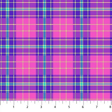 Piccadilly - Pink Multi color plaid Fabric