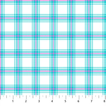 Piccadilly - White Teal Multi color plaid