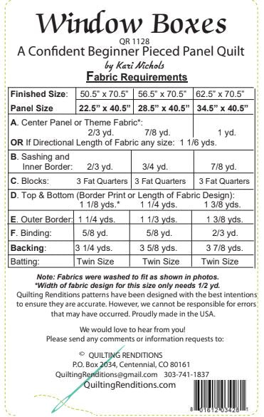 Window Boxes PDF Quilt Pattern by Quilting Renditions