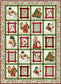 Winter Joy Christmas 6 block Fabric Panel