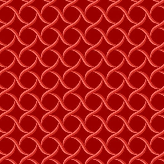 Sommersville Geometric Red on Red Cotton Quilting Fabric