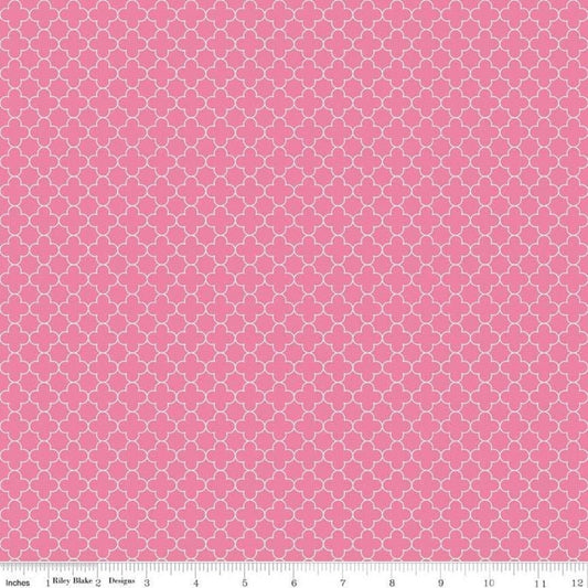 Mini Quatrefoil Fabric, multiple colors- Riley Blake Designs - Gray, Orange, Coral, Pink *