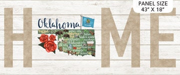 Oklahoma My Home State Fabric Panel