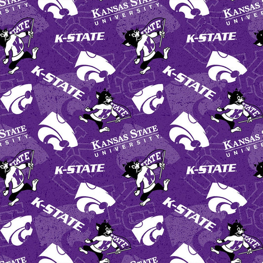 KState University College Kansas, Wildcat Cotton Fabric *