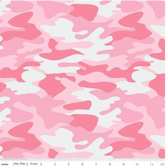Nobody Fights Alone Camo Pink Cotton Fabric