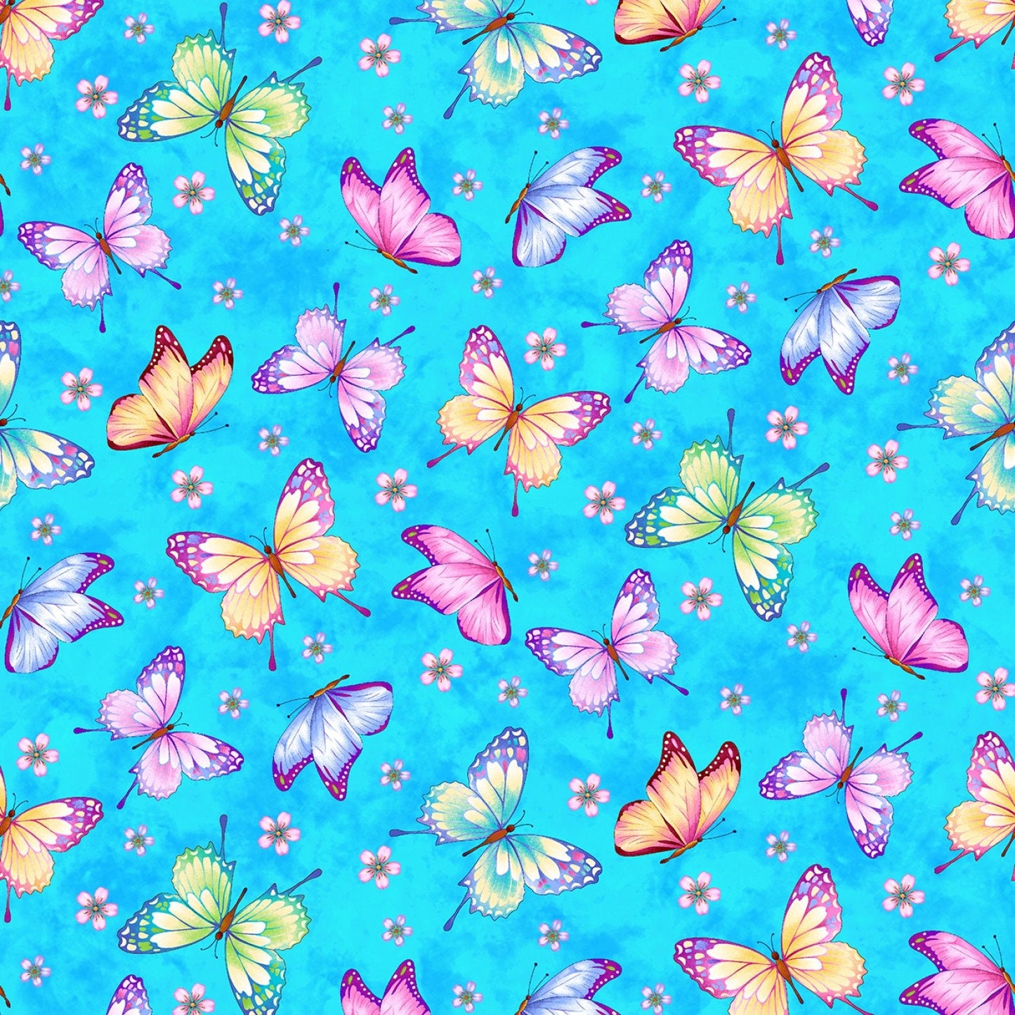 Gossamer Garden Sky Butterflies Fabric