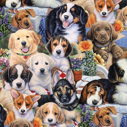 Animal Love Puppy Dog Fabric