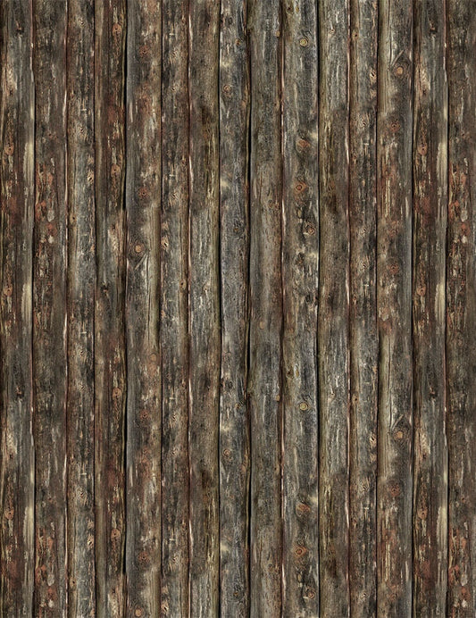 Dark Wood Siding Cotton Fabric