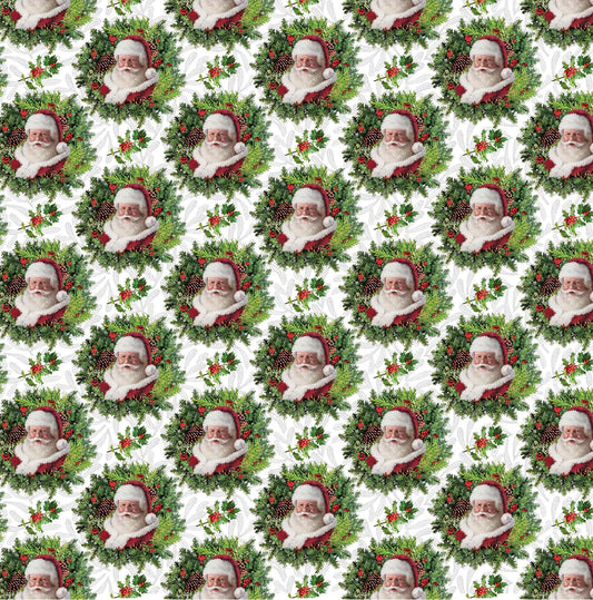 Here Comes Santa Wreath fabric *
