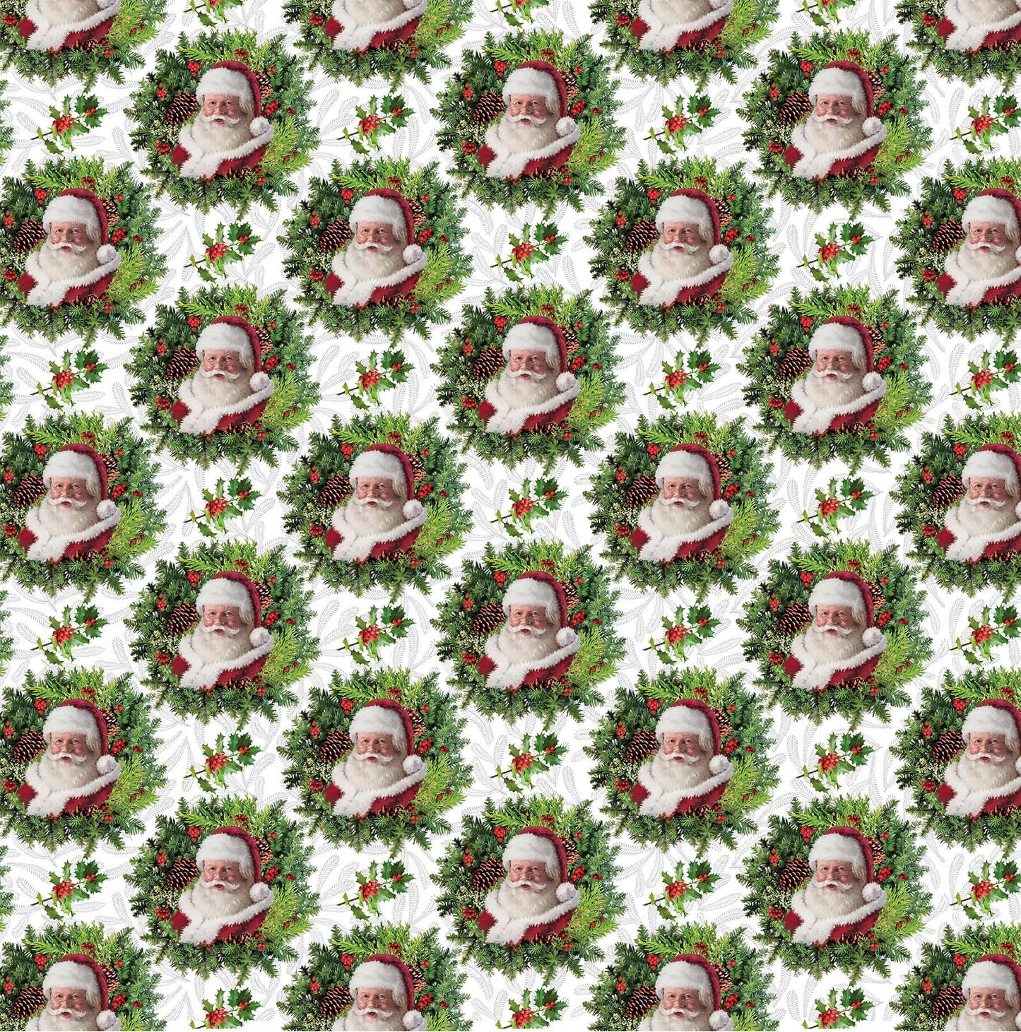 Here Comes Santa Wreath fabric