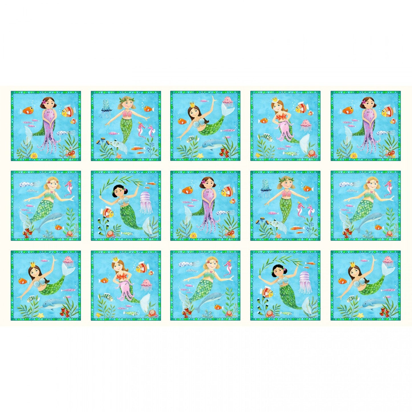 Little Mermaids Fabric Panel